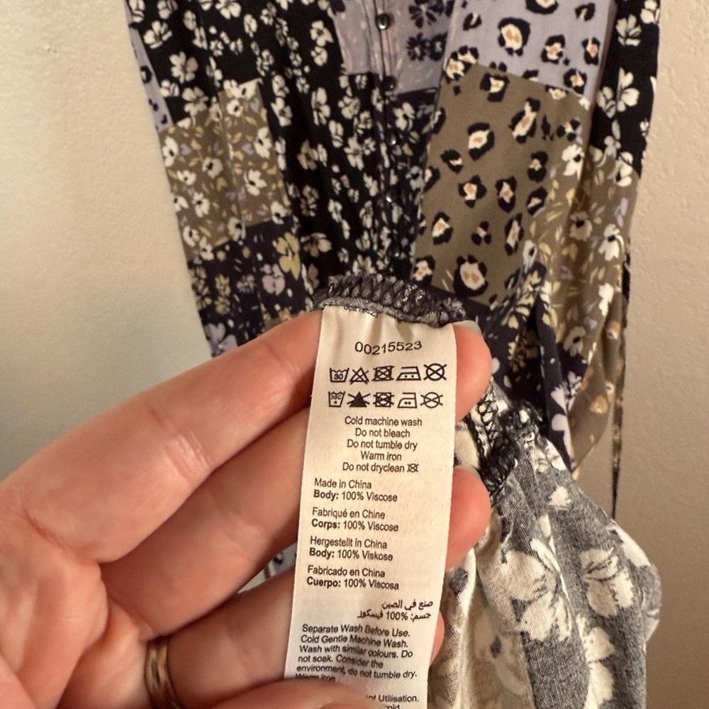 Evans Sasha Patchwork Floral Leopard Button Front… - image 6